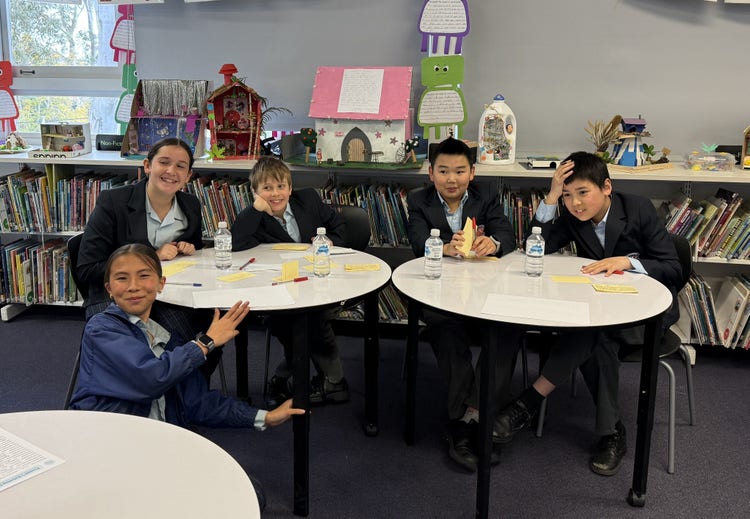 A group of students preparing for a debate.